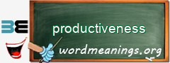 WordMeaning blackboard for productiveness